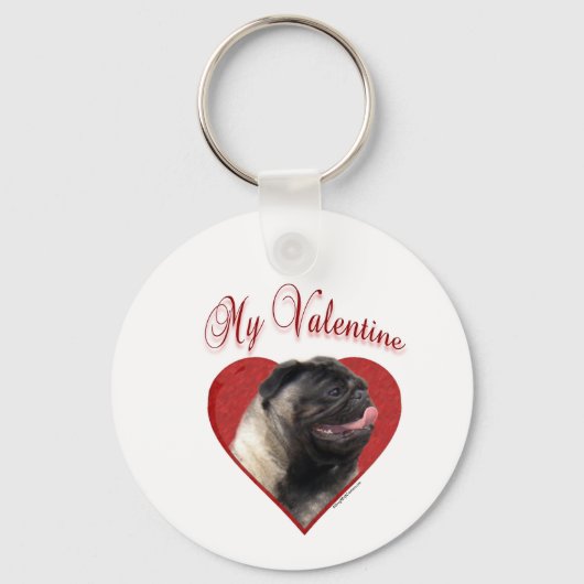 Mijn Pug Valentijn Sleutelhanger (Voorkant)