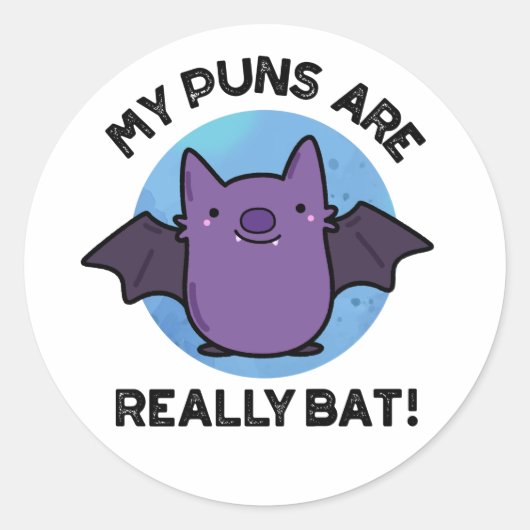 Mijn puns zijn echt grappige dierenbonen. ronde sticker (Voorkant)