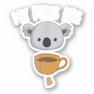 Mijn puns zijn koala thee grappige dieren puns sticker
