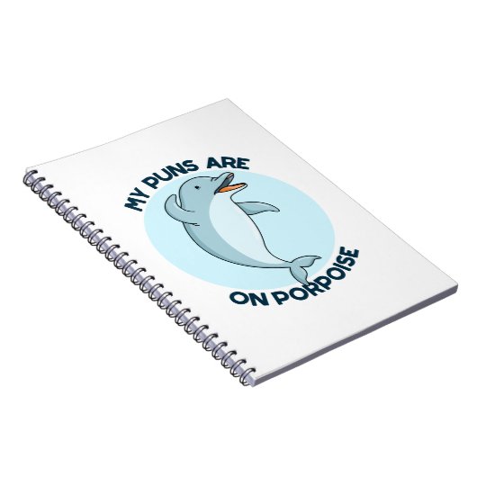 Mijn puns zijn op bruinvis grappig dier woordspeli notitieboek (Rechterzijde)