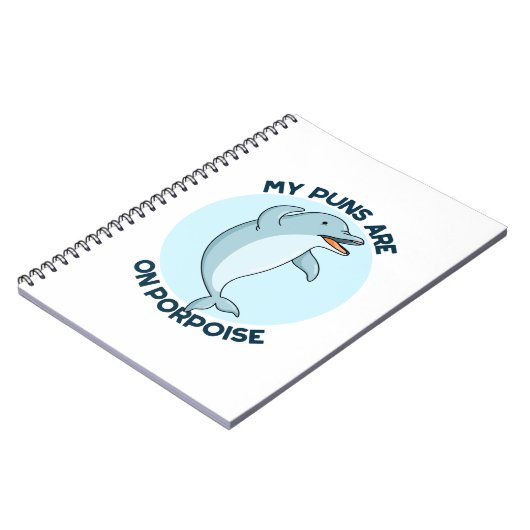 Mijn puns zijn op bruinvis grappig dier woordspeli notitieboek (Linkerzijde)