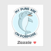 Mijn puns zijn op bruinvis grappig dier woordspeli sticker (Vel)