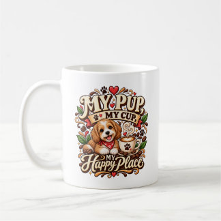 Mijn Pup Mijn Beker Gelukkige Plek Hond Liefhebber Koffiemok
