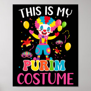 Mijn Purim kostuum Mardi Gras Clown Grappige Parad Poster