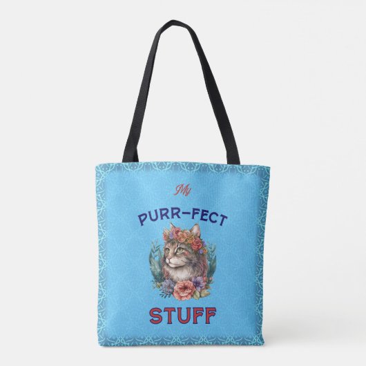 Mijn purr-fect spul tote bag (Achterkant)