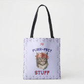 Mijn purr-fect spullen canvas tas (Voorkant)
