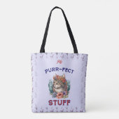 Mijn purr-fect spullen canvas tas (Achterkant)
