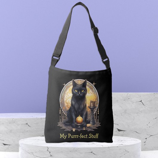 Mijn Purrfect spullen Zwarte Witchy Kat Crossbody Tas
