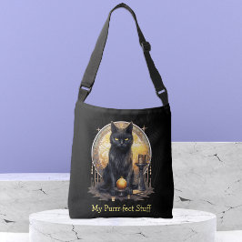 Mijn Purrfect spullen Zwarte Witchy Kat Crossbody Tas