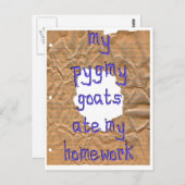 Mijn pygmy Goats Ate Mijn thuiswerk Briefkaart (Voorkant / Achterkant)