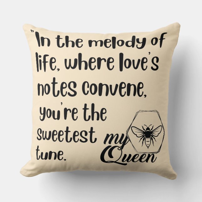 Mijn Queen Bee citaten Kussen (Voorkant)