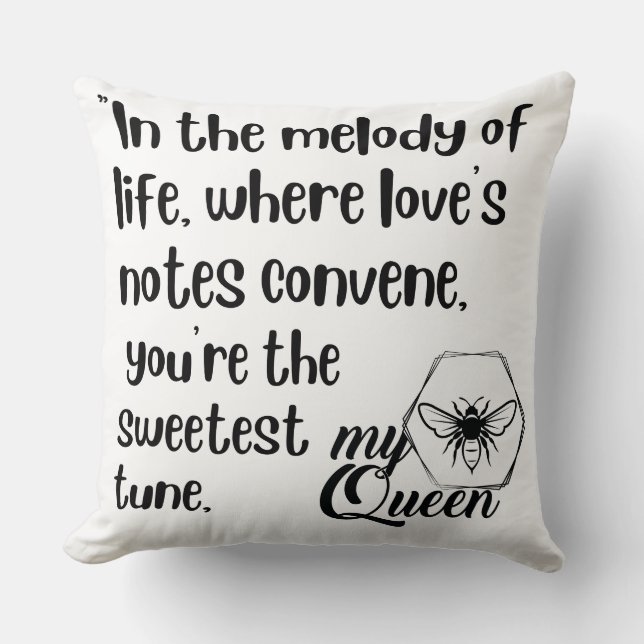 Mijn Queen Bee citaten Kussen (Voorkant)