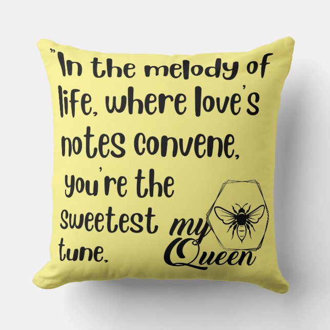 Mijn Queen Bee citaten Kussen (Voorkant)