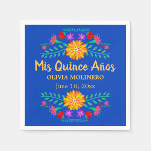 Mijn Quince Anos Koninklijk Blauwe Quincenera Fees Servet