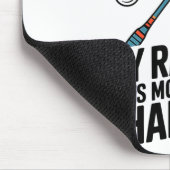 Mijn racket krijgt meer actie dan ik doe Funny Bad Muismat (Hoek)