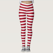 Mijn Ragdoll ~ Rode & Witte Stripes Leggings (Voorkant)