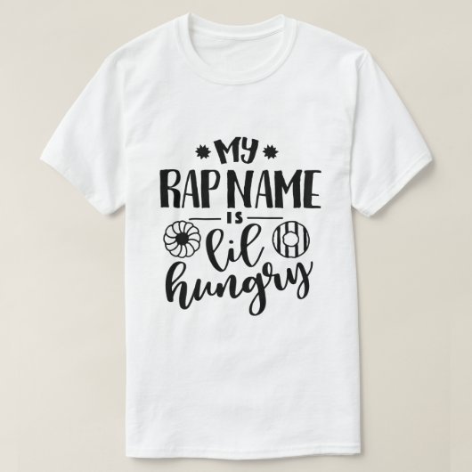 Mijn rap naam heeft veel honger t-shirt (Design voorkant)