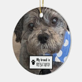 Mijn Ras Is Foto Van Gered Dier Keramisch Ornament (Links)