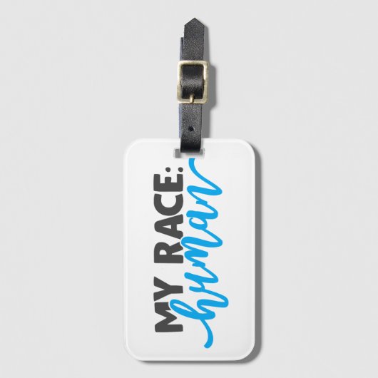 Mijn ras: mens bagagelabel (Voorkant (verticaal))