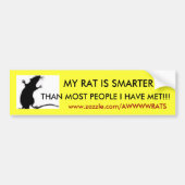MIJN RAT IS KLEINER DAN DE MEESTE MENSEN ... BUMPERSTICKER (Voorkant)