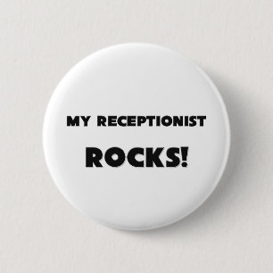 MIJN receptioniste ROCKS! Ronde Button 5,7 Cm