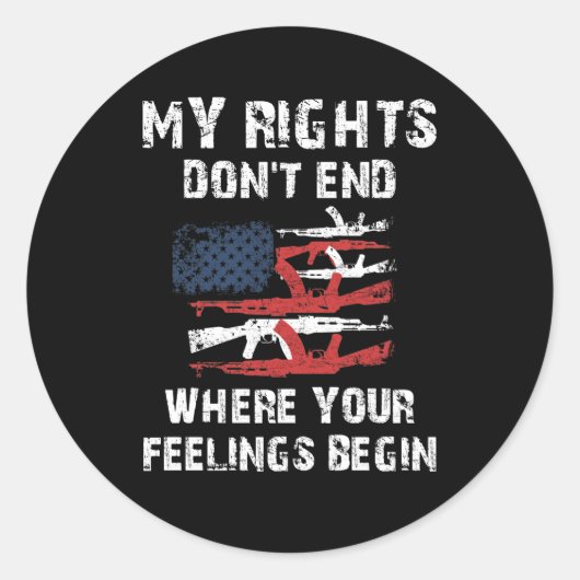 Mijn rechten eindigen niet waar je gevoelens begin ronde sticker (Voorkant)
