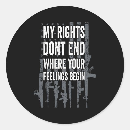 Mijn rechten eindigen niet waar je gevoelens begin ronde sticker (Voorkant)