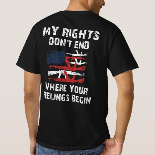 Mijn rechten eindigen niet waar je gevoelens begin t-shirt (Achterkant)