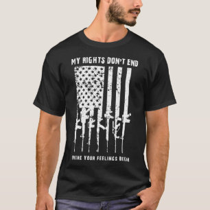 mijn rechten eindigen niet waar je gevoelens pisto t-shirt