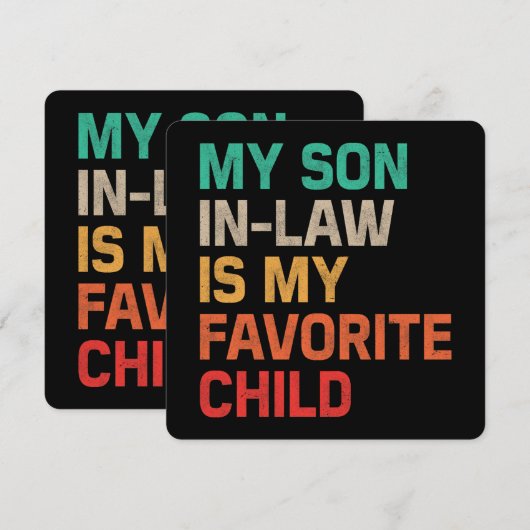 Mijn rechtse zoon is mijn favoriete kind kaart (Voorkant / Achterkant)