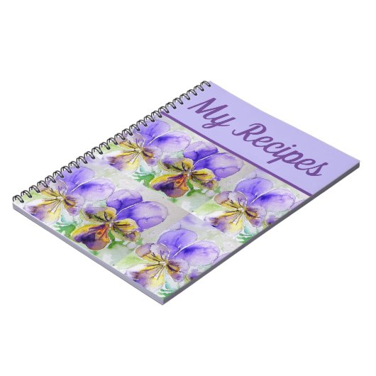 Mijn Recipe Book Viola Paarse Waterverf Notitieboek (Linkerzijde)