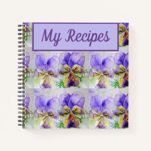 Mijn Recipe Book Viola Paarse Waterverf Notitieboek
