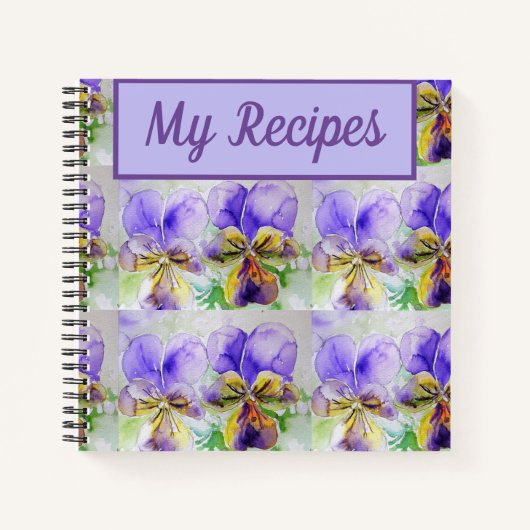 Mijn Recipe Book Viola Paarse Waterverf Notitieboek (Voorkant)