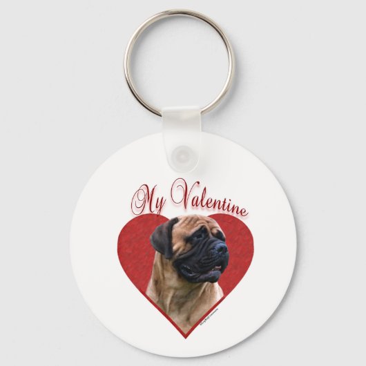 Mijn Red Bullmastiff Valentijn Sleutelhanger (Achterkant)