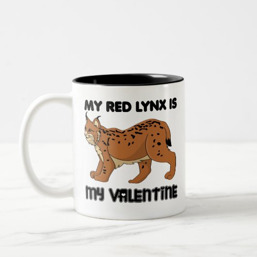 Mijn Red Lynx is mijn Valentijn Tweekleurige Koffiemok (Links)