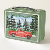 Mijn Red Pick Up Truck Metal Lunchbox (Achterkant)