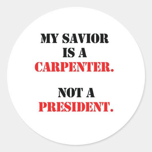 Mijn redder is een timmerman ronde sticker (Voorkant)