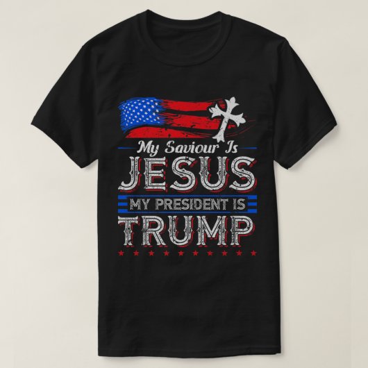 Mijn redder is Jezus mijn President is Trump Chris T-shirt (Design voorkant)