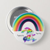 Mijn regenboogdag genieten ronde button 7,6 cm (Voorkant /achterkant)