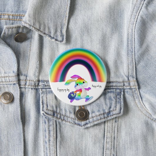 Mijn regenboogdag genieten ronde button 7,6 cm (In situ)