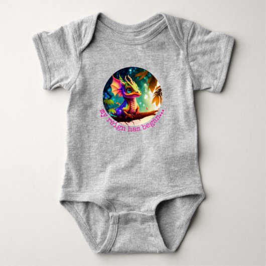 MIJN REIGN IS BEGONNEN draak op boom schattig cade Romper (Voorkant)