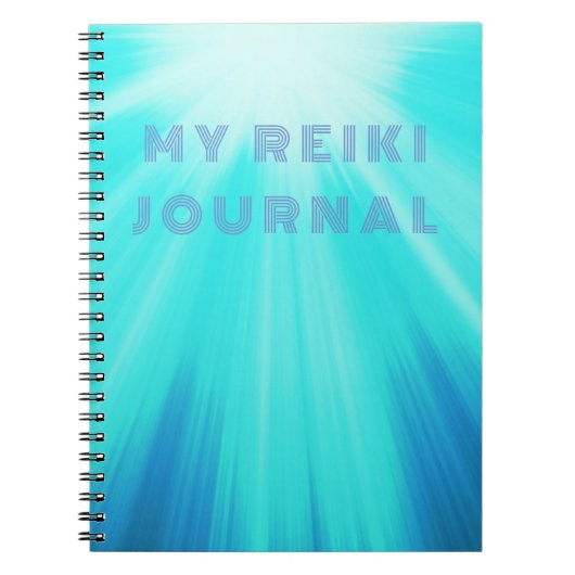 Mijn Reiki Journal met stralend lichtblauw Notitieboek (Voorkant)