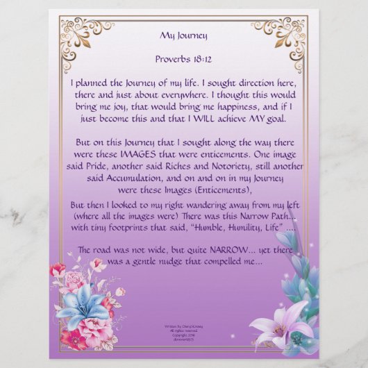 Mijn reis - Aangepast papier (Voorkant)