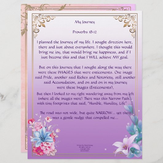 Mijn reis - Aangepast papier (Voorkant / Achterkant)