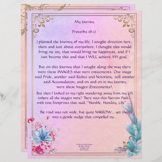 Mijn reis - Aangepast papier (Voorkant / Achterkant)