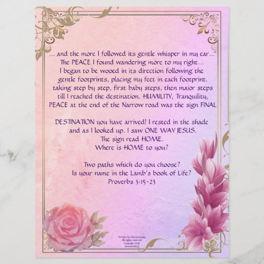 Mijn reis - Aangepast papier (Achterkant)