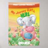 Mijn reis begint hier met Naam Kinderkamer Poster (Voorkant)