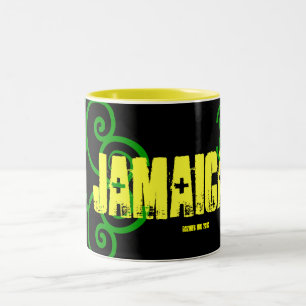 "Mijn reis naar JAMAICA 2010" Jamaican Celtic Flag Tweekleurige Koffiemok