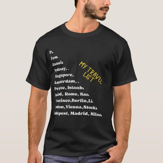 Mijn reislijst t-shirt (Voorkant)