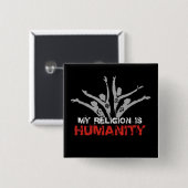 Mijn religie is Humaniteit Vierkante Button 5,1 Cm (Voorkant /achterkant)